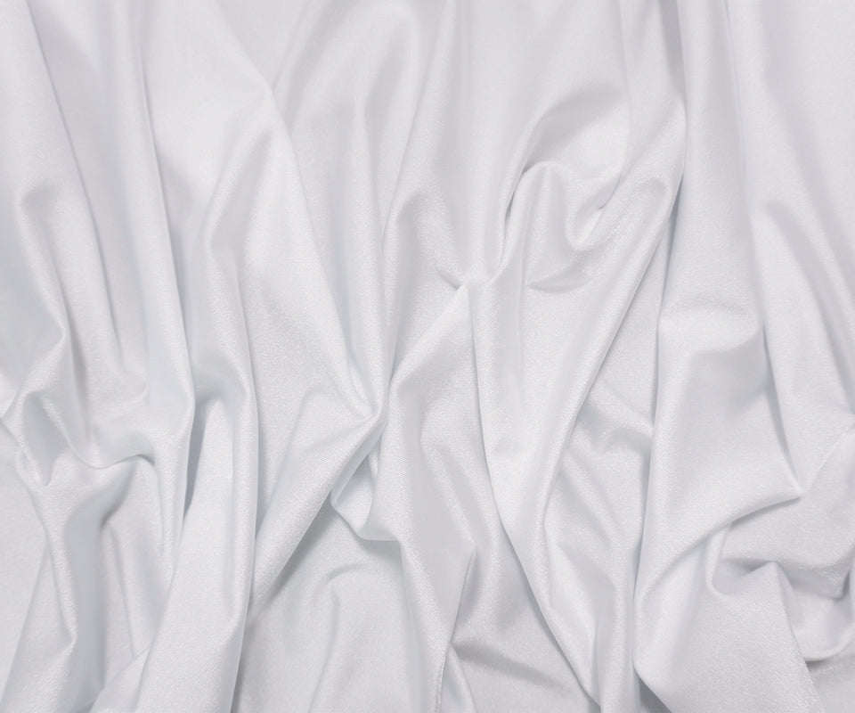 White Nylon Spandex Performance Solid Knit Fabric