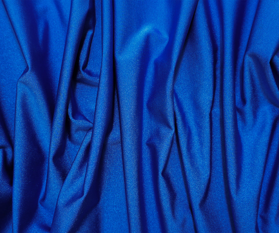Blue Nylon Spandex Performance Solid Knit Fabric