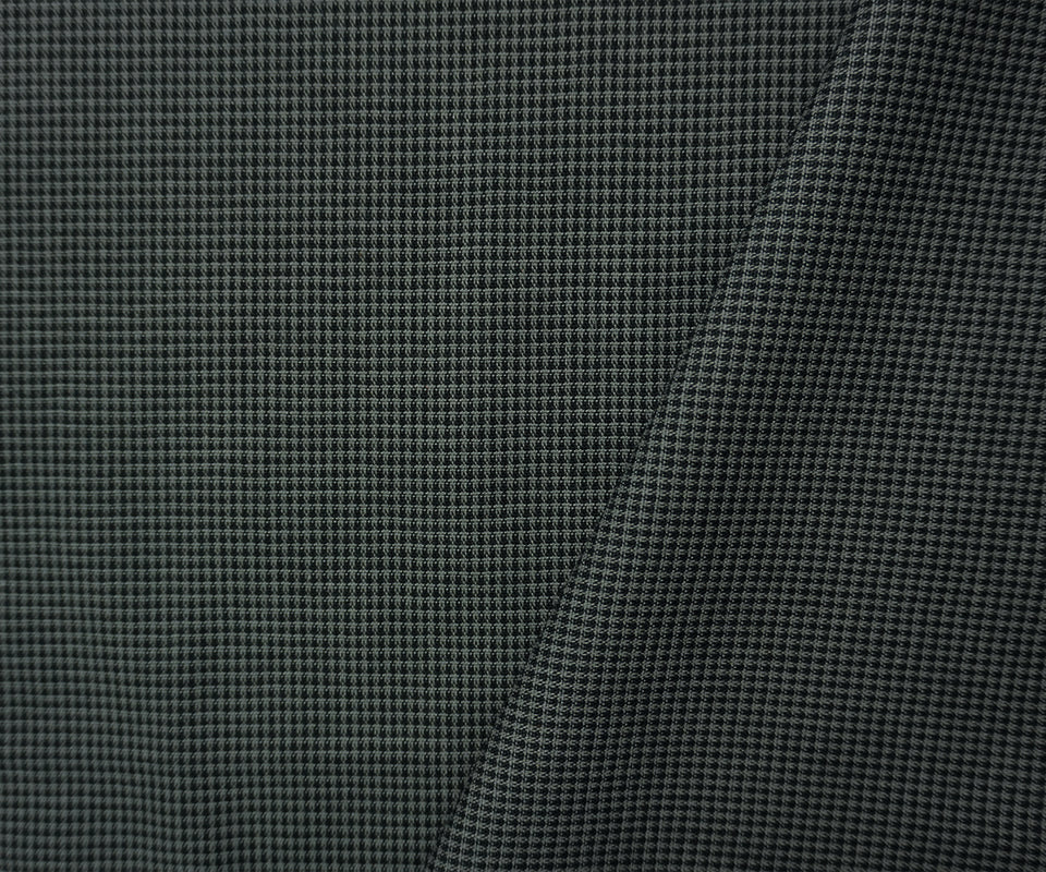 Black-Gray Cotton Micro Check Woven Fabric