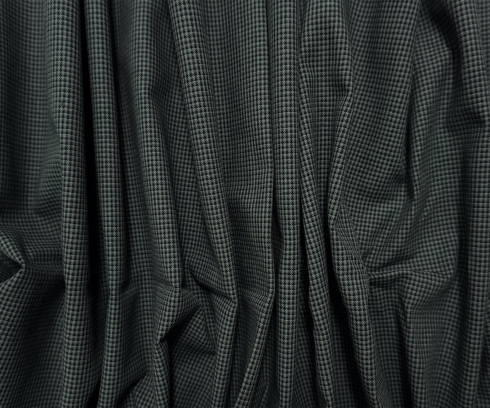 Black-Gray Cotton Micro Check Woven Fabric
