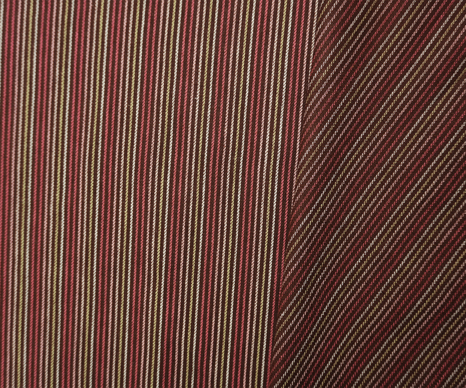 Deep Red Cotton Stripe Woven Fabric