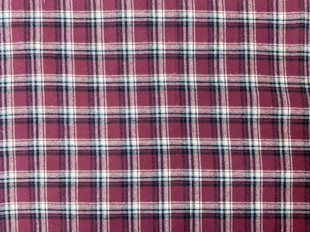 Magenta Purple-Multi Cotton Plaid Flannel Twill Woven Fabric