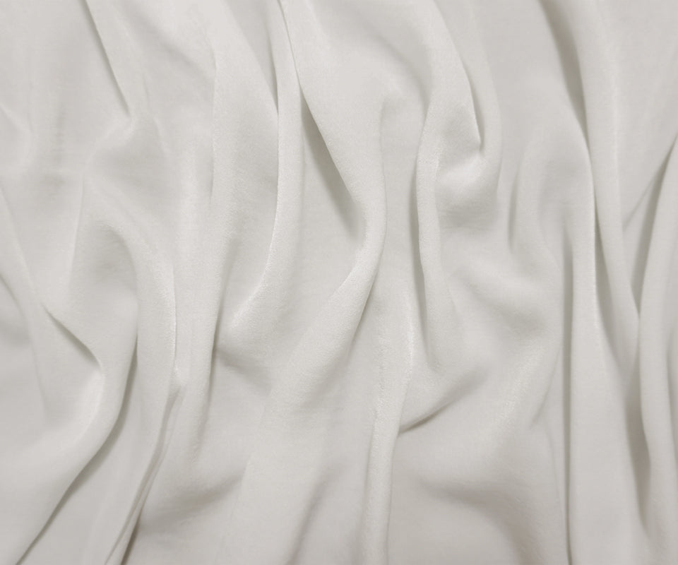 White Poly Solid Sanded Satin Woven Fabric