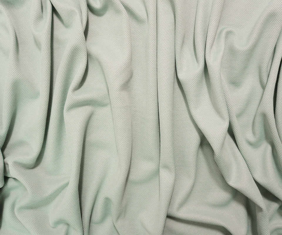 Light Blue Poly Cotton Spandex Stretch Pique Knit Fabric