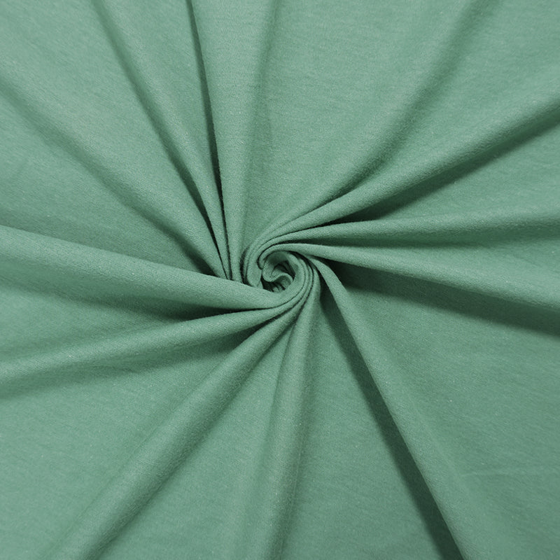 Green Cotton Spandex Stretch Solid Jersey Knit Fabric