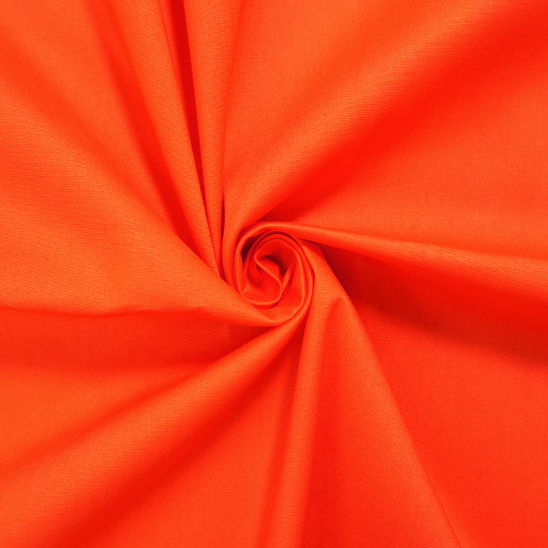 Orange Cotton Spandex Stretch Solid Broadcloth Woven Fabric