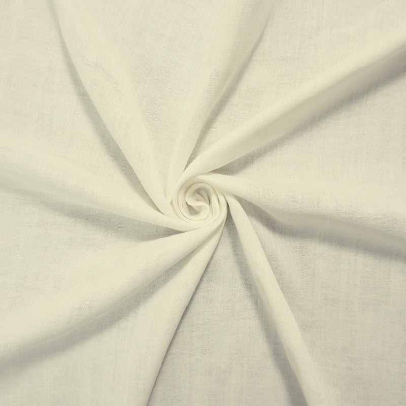 White Cotton Solid Double Gauze Woven Fabric