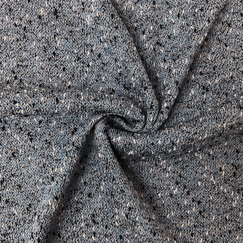 Blue Poly Slub Texture Jersey Novelty Knit Fabric