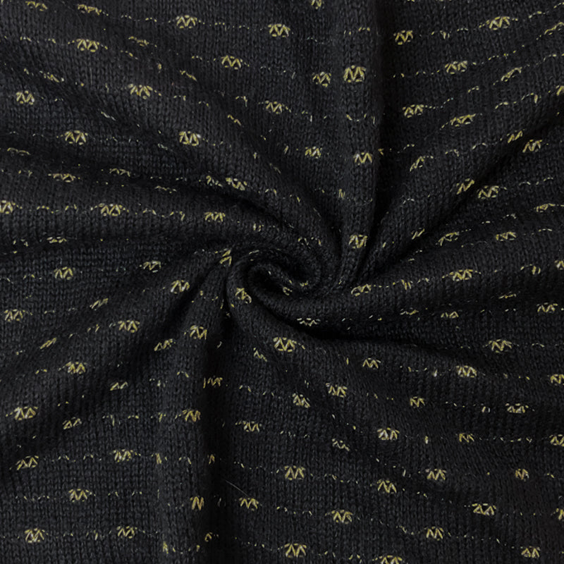 Black-Gold Poly Metallic Stripe Jersey Novelty Knit Fabric