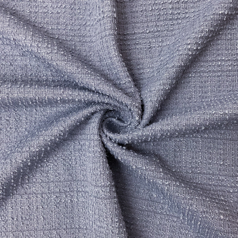 Blue-Silver Poly Texture Boucle Novelty Knit Fabric
