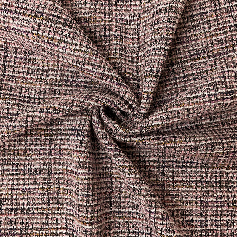Pink-Multi Poly Rayon Boucle Double Knit Novelty Fabric