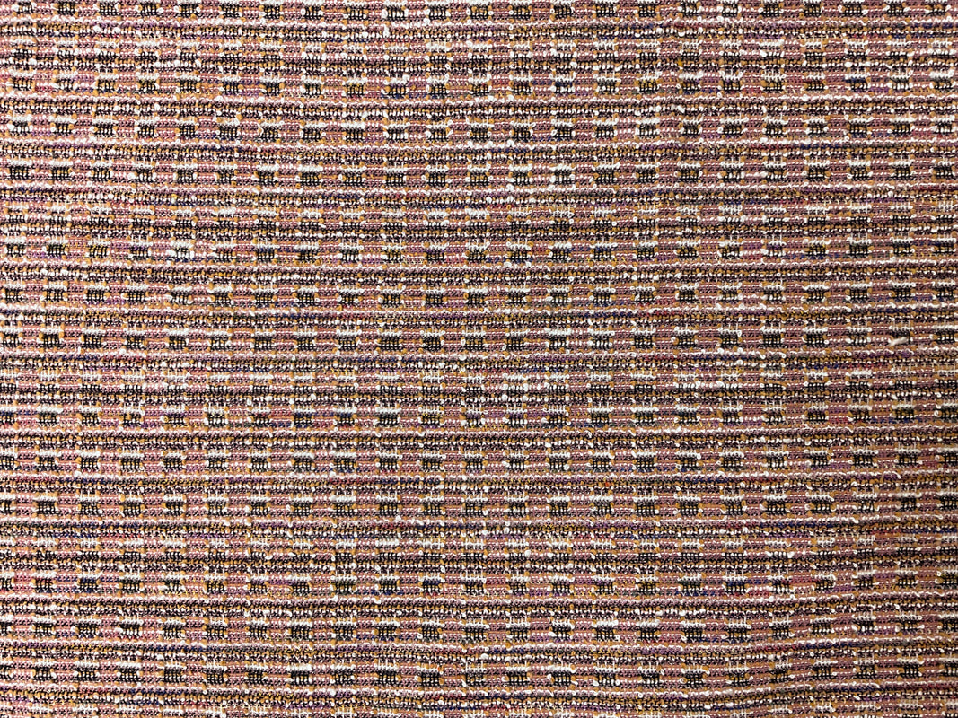 Orange-Multi Poly Cotton Boucle Double Knit Novelty Fabric