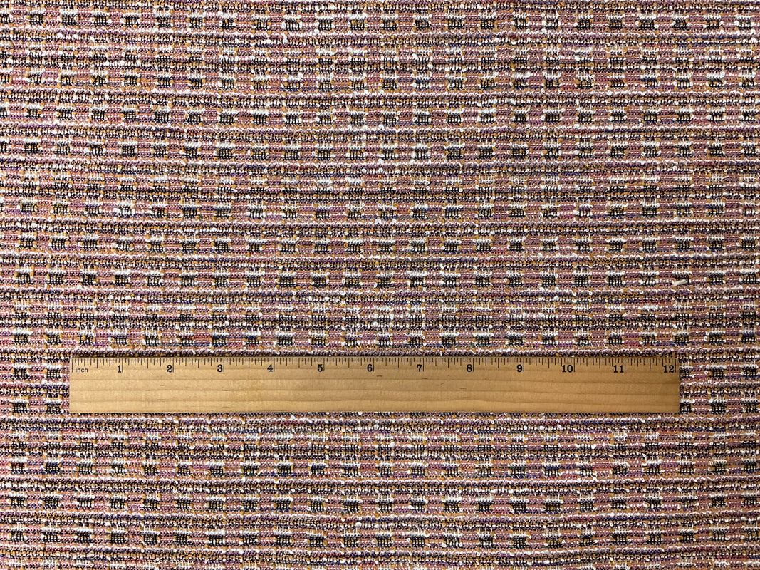 Orange-Multi Poly Cotton Boucle Double Knit Novelty Fabric