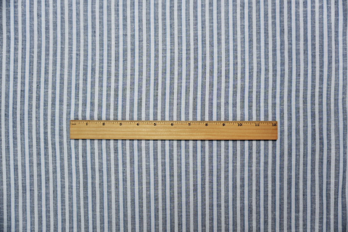 Navy-Blue Famous Maker Rayon Blend Stripe Woven Fabric