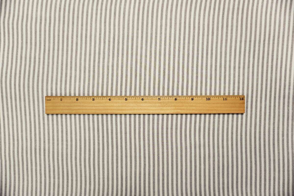 Gray-White Famous Maker Rayon Stripe Crepon Woven Fabric