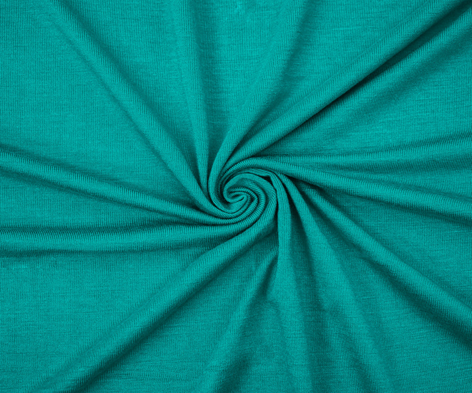Turquoise Bamboo Solid Stretch Jersey Knit Fabric