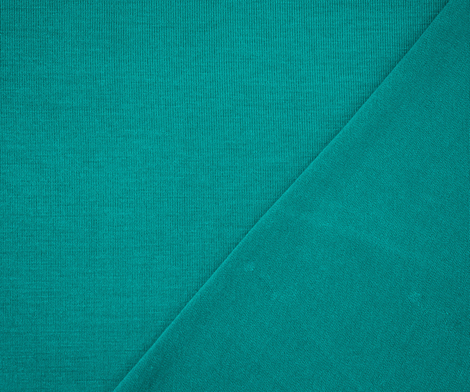 Turquoise Bamboo Solid Stretch Jersey Knit Fabric