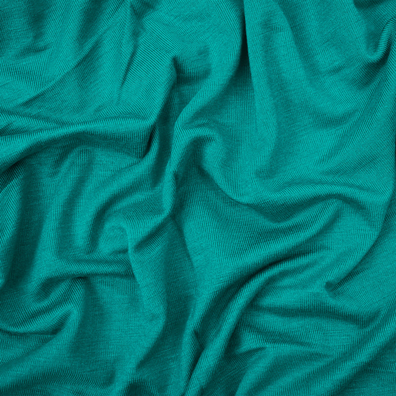 Turquoise Bamboo Solid Stretch Jersey Knit Fabric