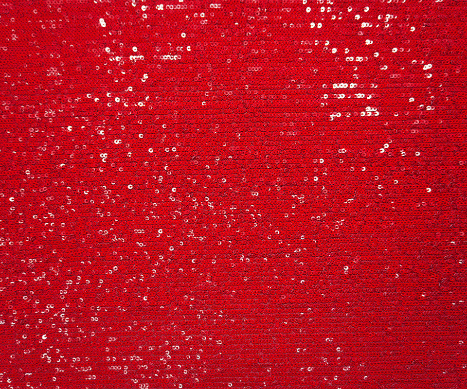 Red Famous Designer Poly Spandex Sequin Mesh Knit Fabric