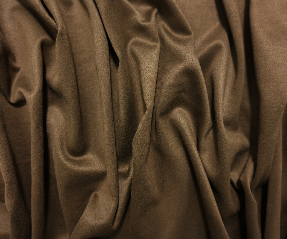 Deep Brown Designer Poly Spandex Solid Microsuede Knit Fabric