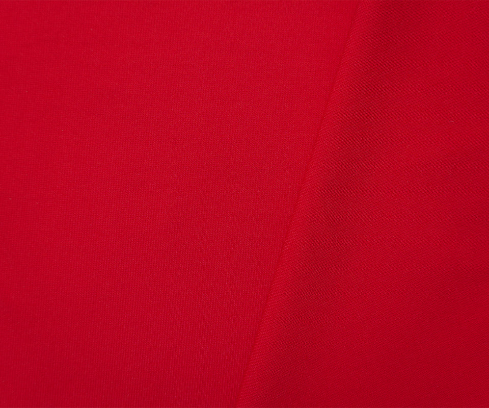 Red Rayon Nylon Solid Ponte Knit Fabric