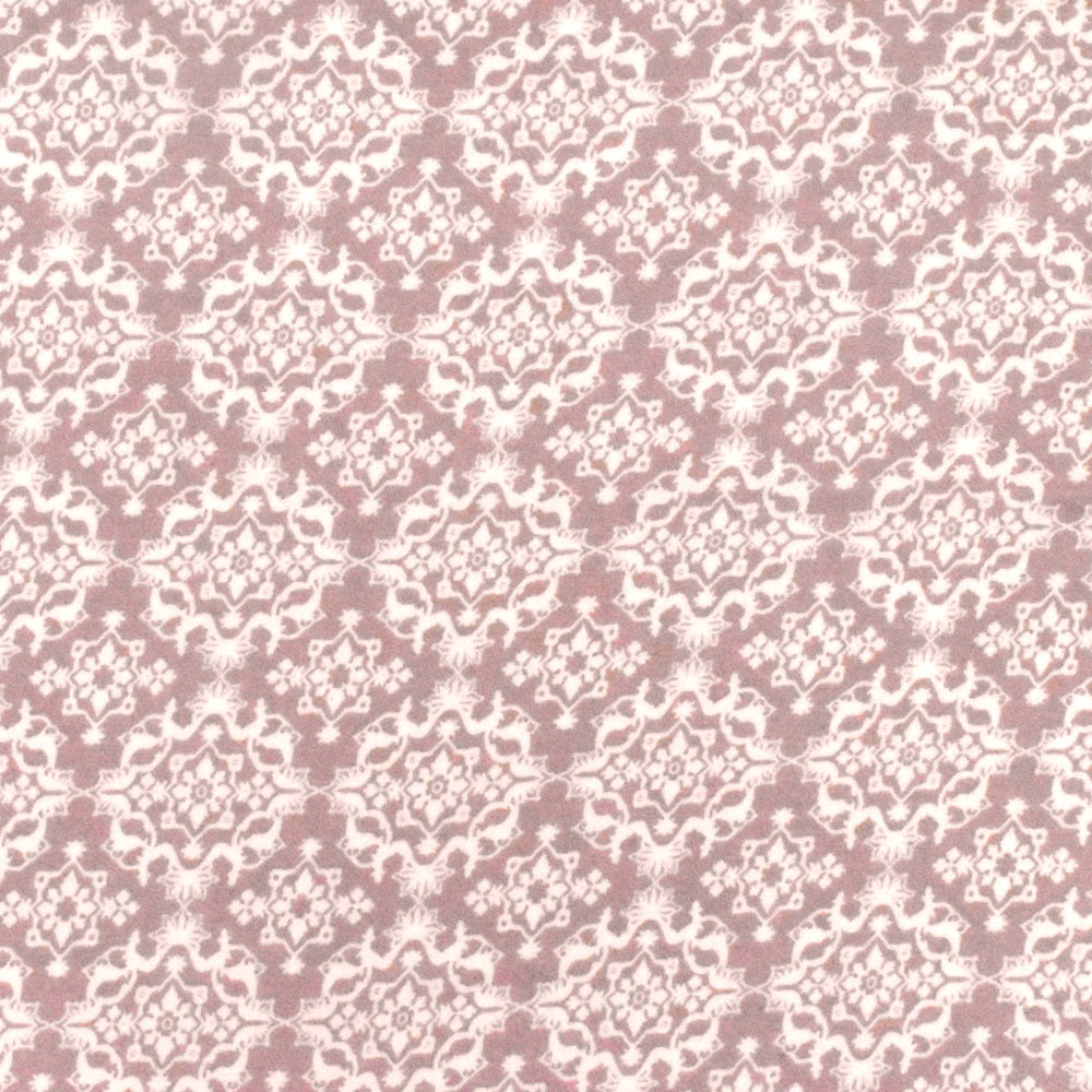 Dusty Pink-Ivory Moroccan Printed Stretch Rayon Momie Woven Fabric