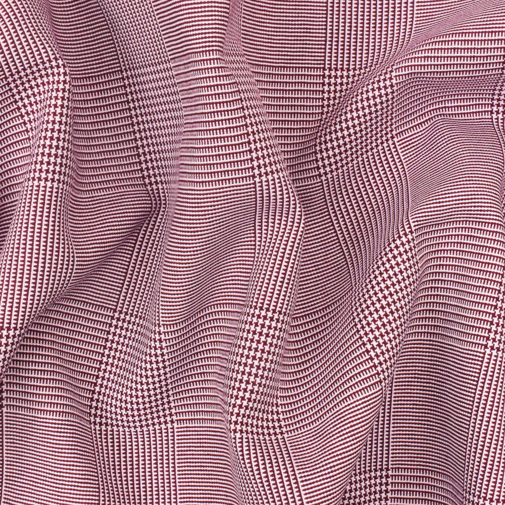 Classic Red-White Plaid Poly Glen Plaid Woven Fabric