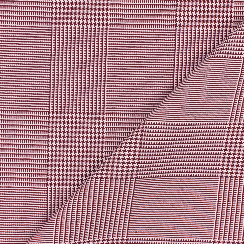 Classic Red-White Plaid Poly Glen Plaid Woven Fabric