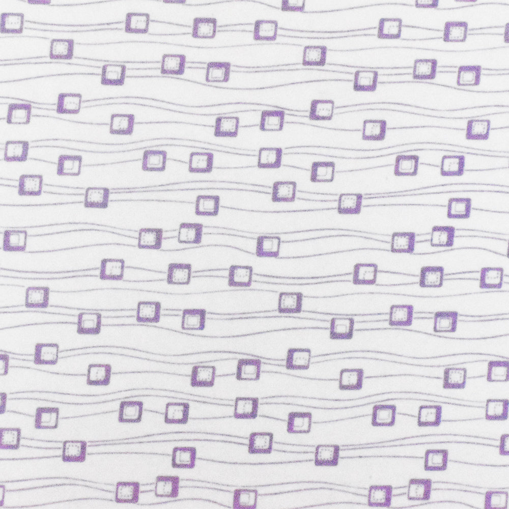 White-Purple Abstract Printed Stretch Cotton Jersey Knit Fabric