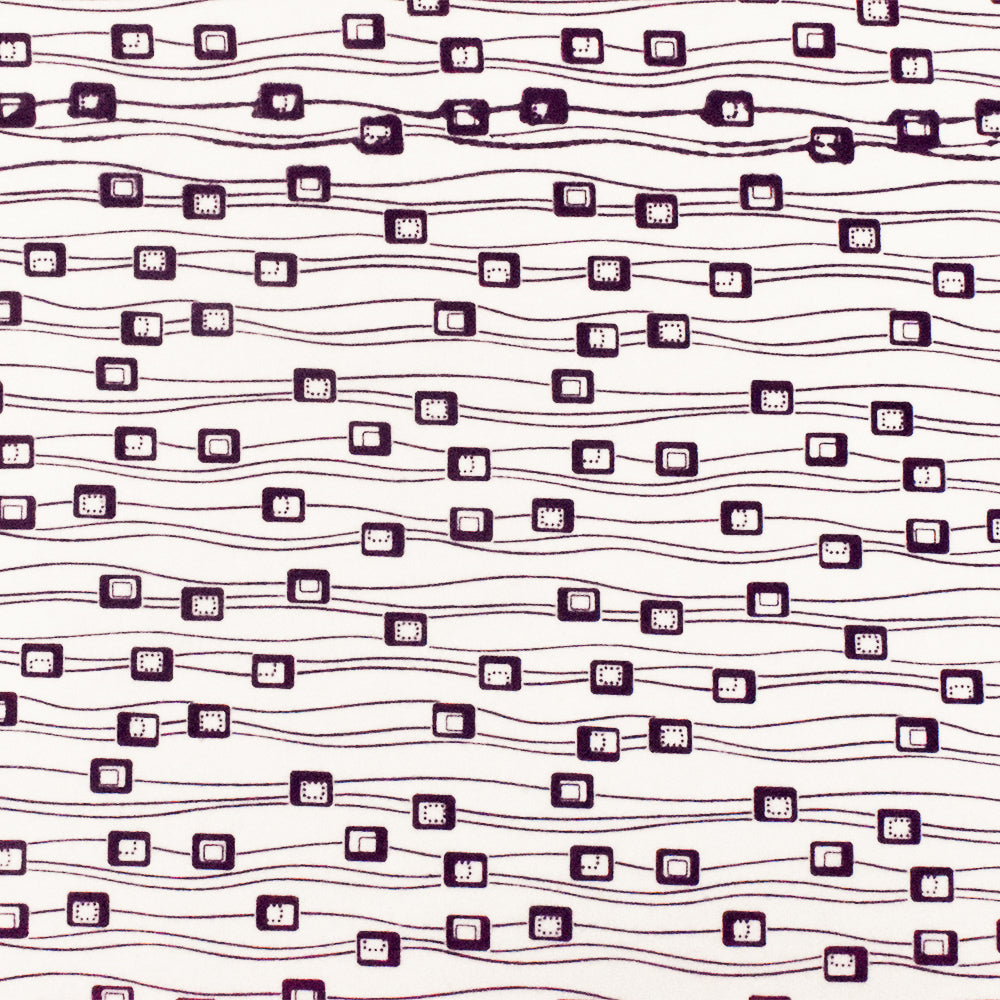 White-Purple Abstract Printed Stretch Spandex Cotton Jersey Knit Fabric