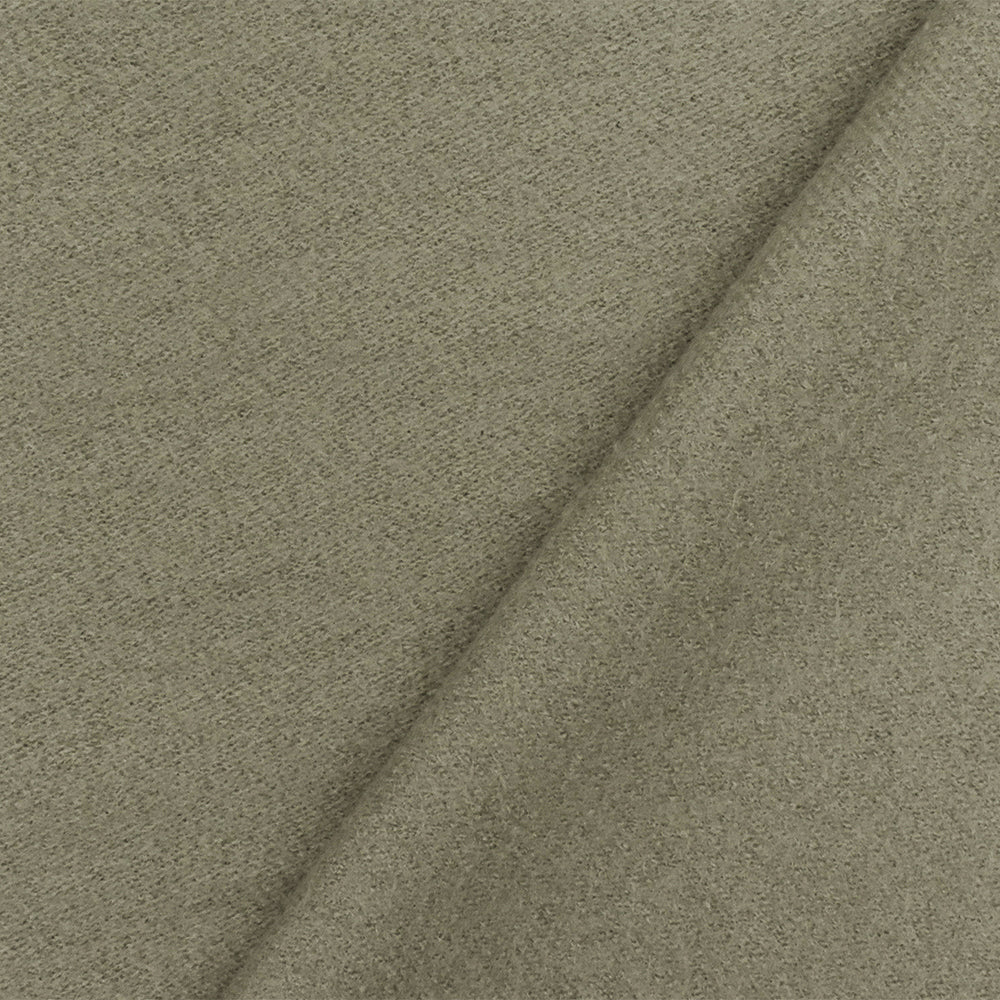 Taupe Solid Wool Poly Double Brushed Boucle Jacketing Knit Fabric