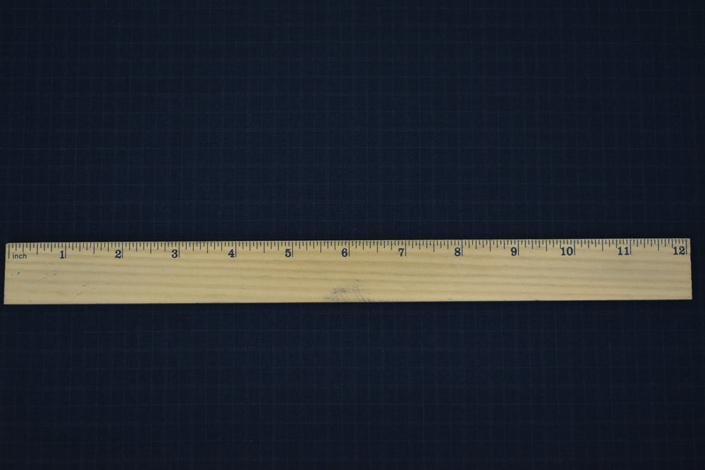 Navy-Gray-Green Wool Polyester Check Pattern Shirting Woven Fabric