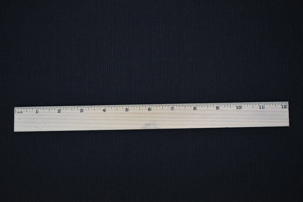 Black-Cool Gray Wool-Poly Stripe Woven Dobby Suiting Fabric