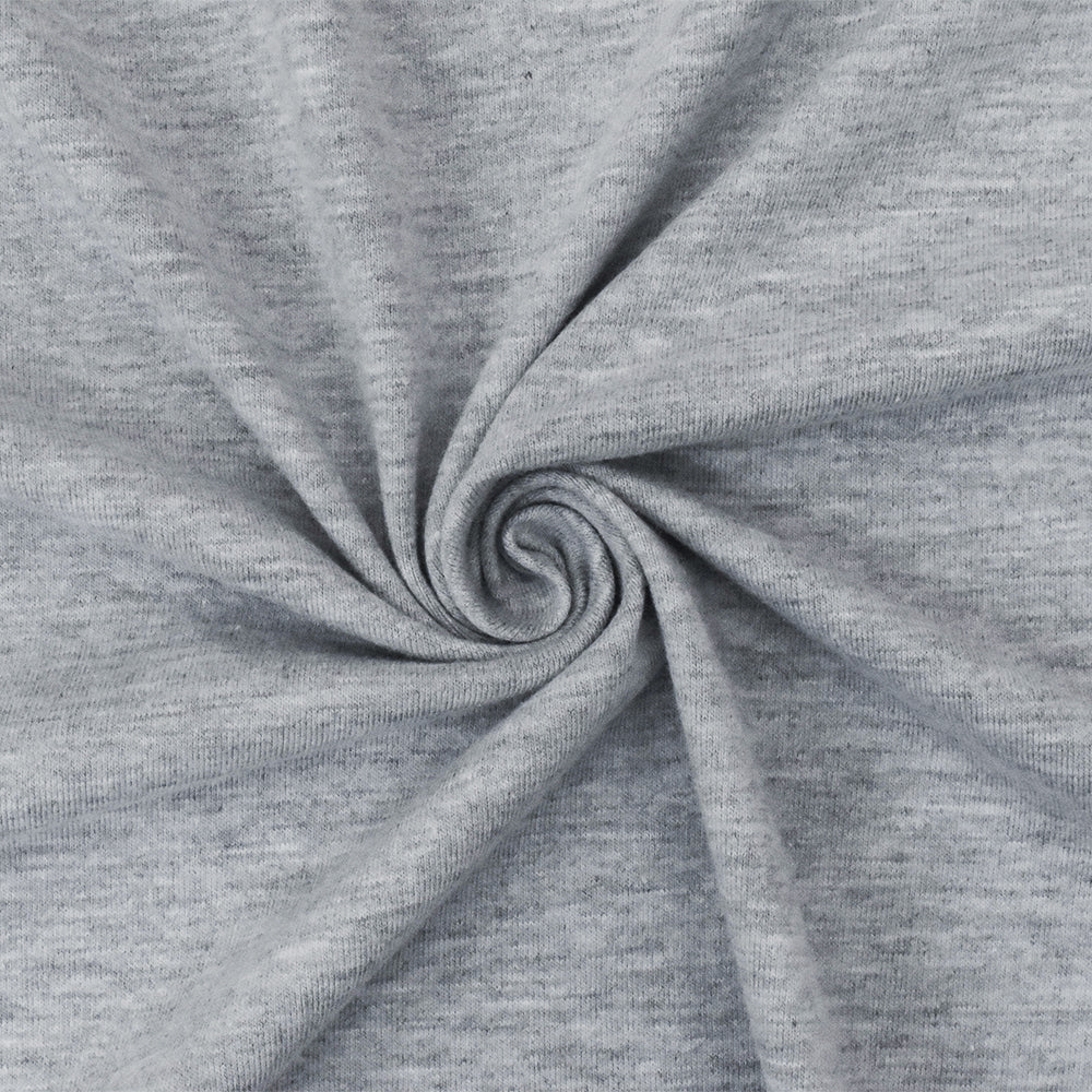 Heather Gray Stretch Poly Blend Jersey Knit Fabric