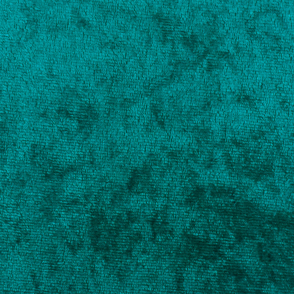 Teal Solid Stretch Poly Spandex Crushed Knit Velvet Fabric