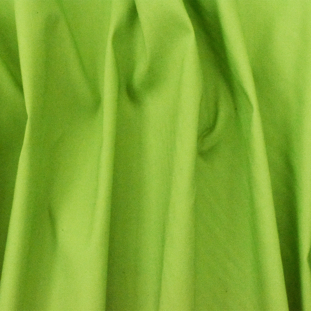 Green Solid Cotton Stretch Spandex Poplin Woven Fabric