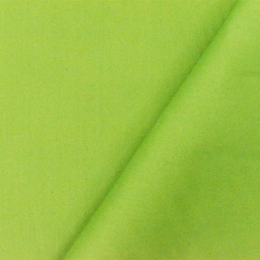 Green Solid Cotton Stretch Spandex Poplin Woven Fabric