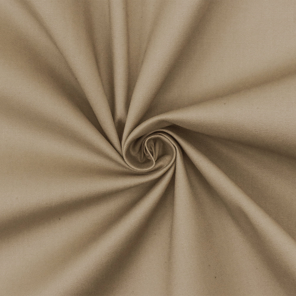 Taupe Beige Solid Cotton Stretch Spandex Poplin Woven Fabric