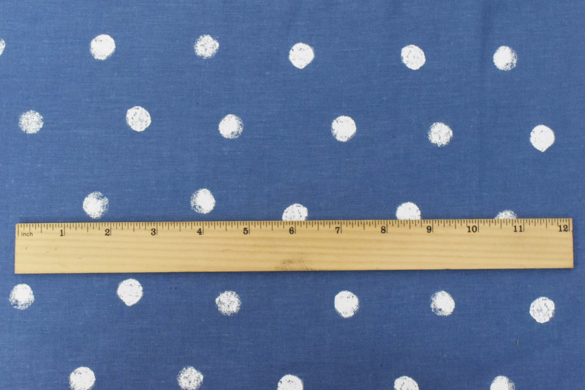 Blue-White Famous Maker Cotton Paint Dot Printed Woven Shirting Fabric