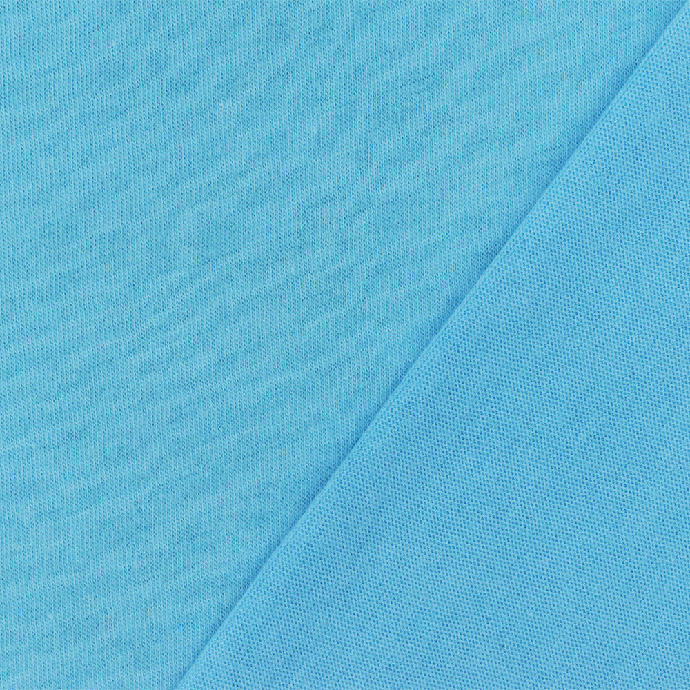 Blue Organic Cotton Stretch Spandex Solid Jersey Knit Fabric