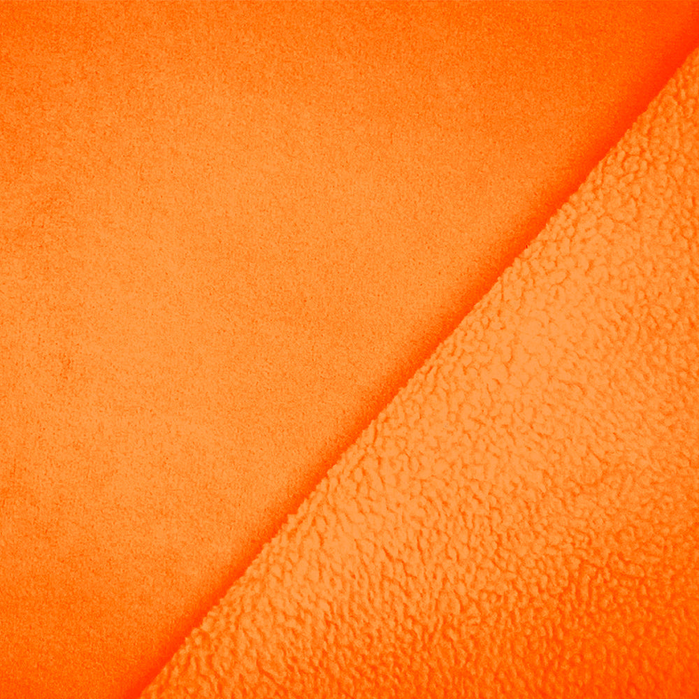 Neon Orange Polyester Heavy Weight Polartec Wind Pro Knit Fabric