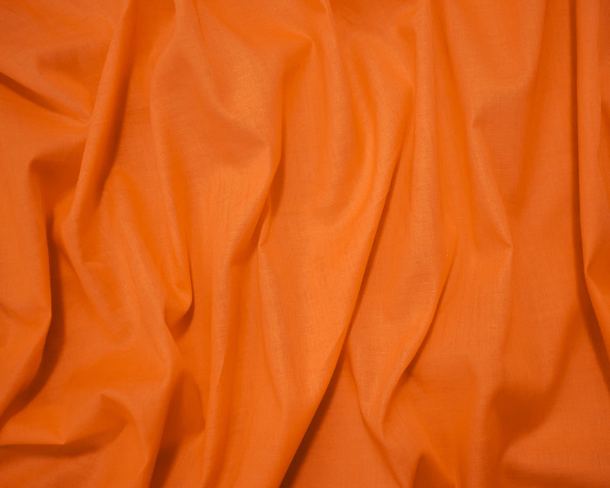 Orange Cotton Solid Voile Woven Fabric