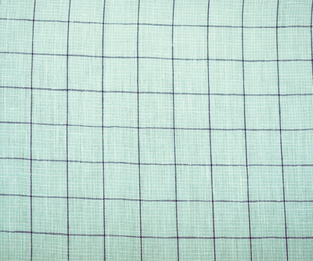 Green-Gray-White Spence Bryson Check Grid Irish Linen Woven Fabric