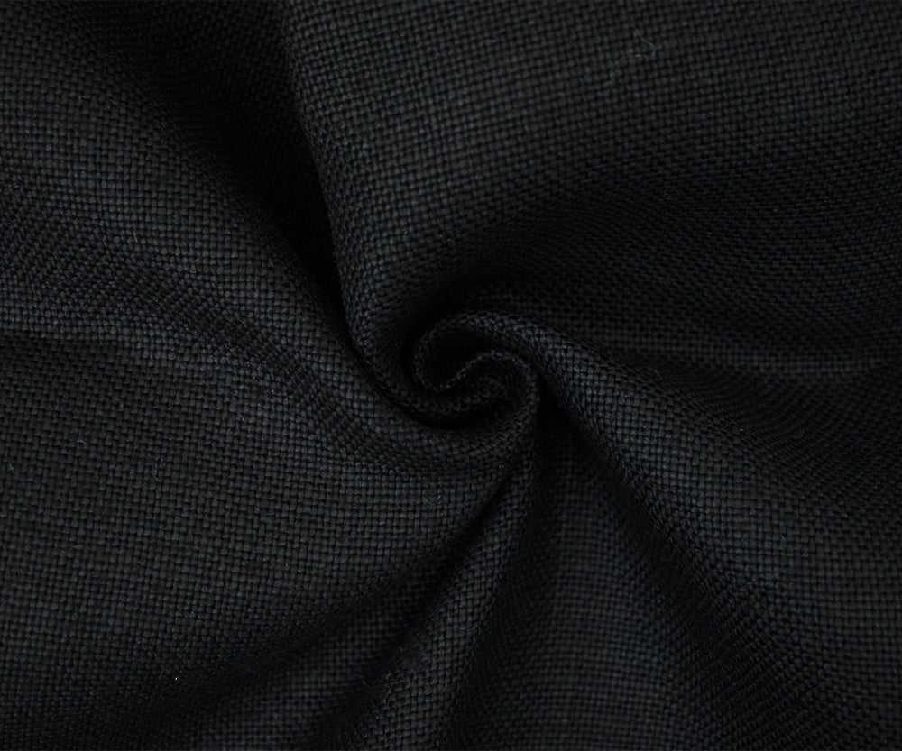 Black Moygashel Solid Woven Irish Linen Home Decorating Fabric