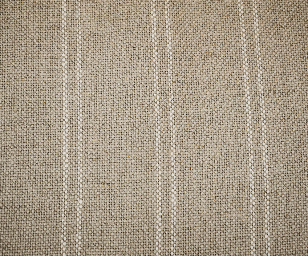 Natural-White Moygashel Stripe Woven Irish Linen Home Decorating Fabric