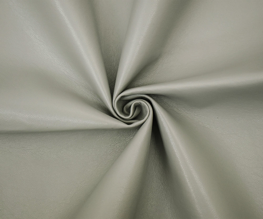 Gray Famous Maker Solid Recycled Leather and Polyurethane Blend Fabric