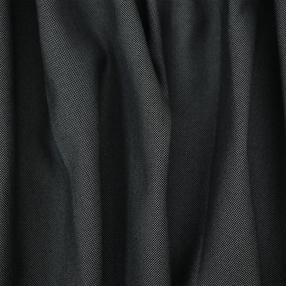 Deepest Gray-White Poly Wool Dobby Shirting Woven Fabric