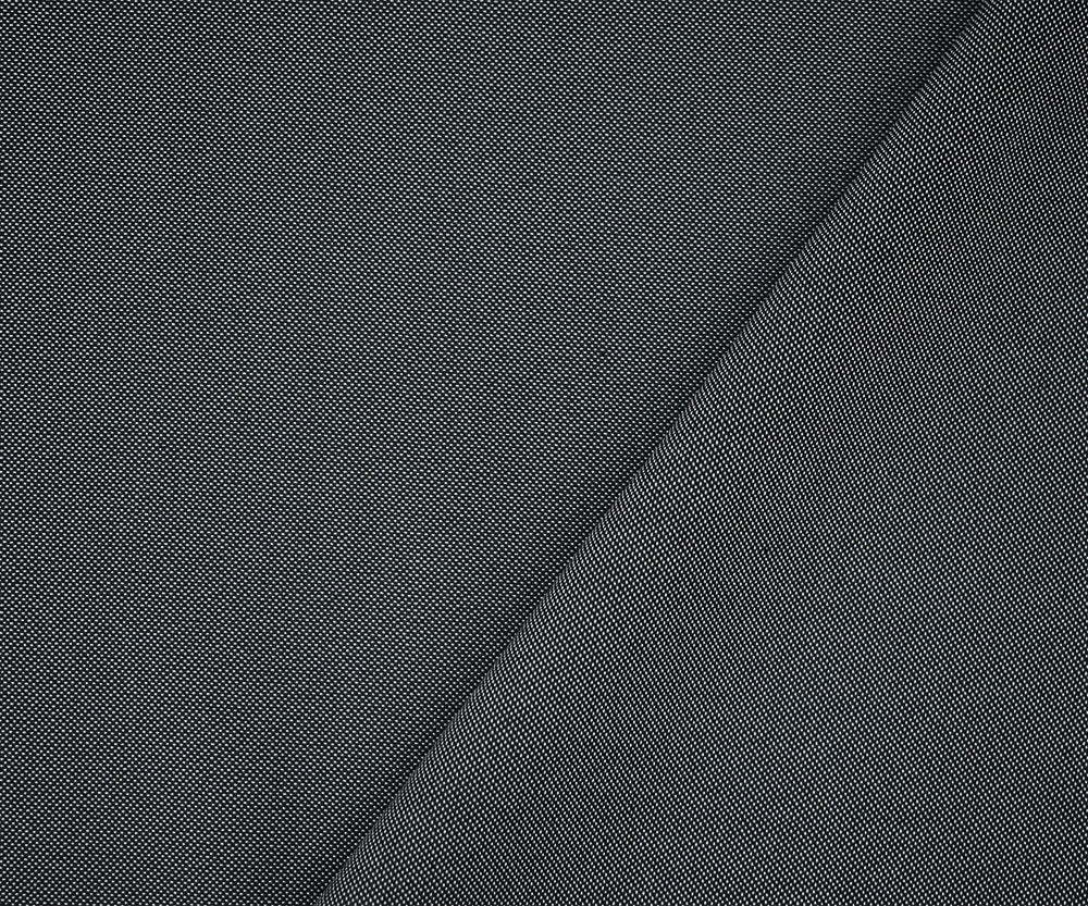 Black-Gray Poly-Wool Dobby Woven Shirting Fabric