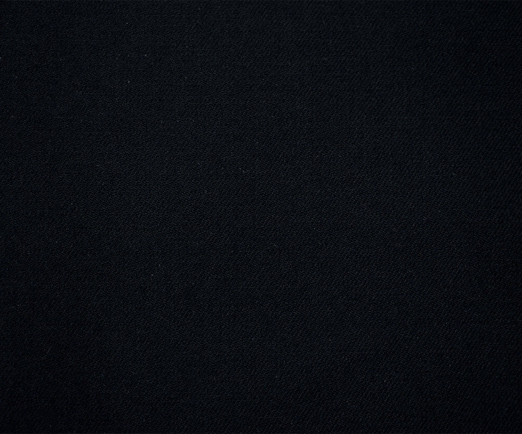 Black Wool-Cotton Solid Twill Jacketing Woven Fabric