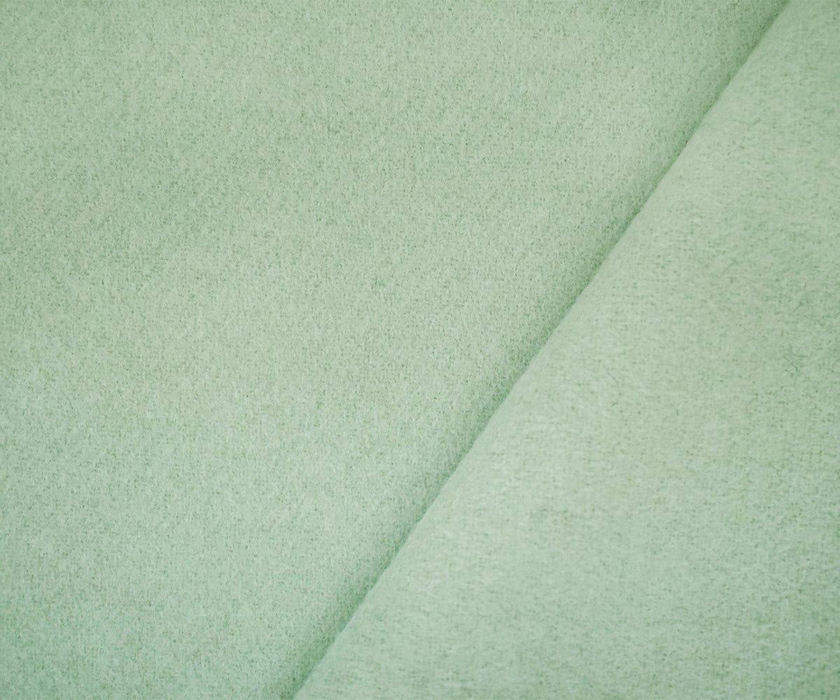 Mint Green Melton Wool Poly Solid Double Woven Jacketing Fabric